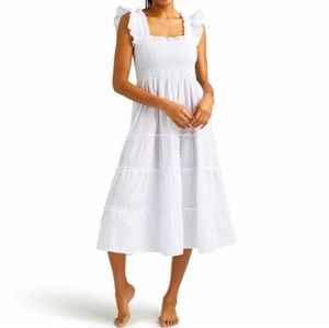 Hill House Home Ellie Nap Dress in Sheer White Swiss Dot XL